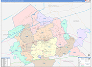 Lebanon Metro Area Wall Map Color Cast Style