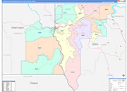 Lewiston Metro Area Wall Map Color Cast Style