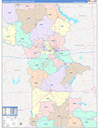 Longview Metro Area Wall Map Color Cast Style