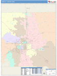 Lubbock Metro Area Wall Map Color Cast Style