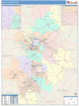Macon Metro Area Wall Map Color Cast Style