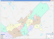 Madera Metro Area Wall Map Color Cast Style