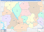 Manhattan Metro Area Wall Map Color Cast Style