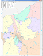 Medford Metro Area Wall Map Color Cast Style