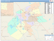 Merced Metro Area Wall Map Color Cast Style
