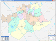 Merced Metro Area Wall Map Color Cast Style