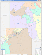 Midland Metro Area Wall Map Color Cast Style