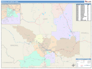 Missoula Metro Area Wall Map Color Cast Style