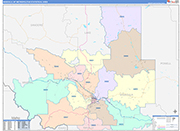 Missoula Metro Area Wall Map Color Cast Style