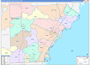 Monroe Metro Area Wall Map Color Cast Style