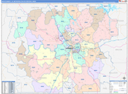 Montgomery Metro Area Wall Map Color Cast Style