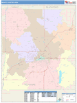 Muncie Metro Area Wall Map Color Cast Style