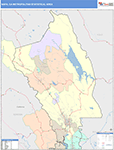 Napa Metro Area Wall Map Color Cast Style