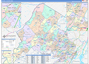 Newark Metro Area Wall Map Color Cast Style