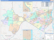 Newburgh Metro Area Wall Map Color Cast Style