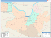 Owensboro Metro Area Wall Map Color Cast Style