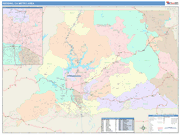 Redding Metro Area Wall Map Color Cast Style