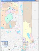 Reno Metro Area Wall Map Color Cast Style