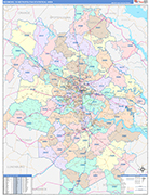Richmond Metro Area Wall Map Color Cast Style