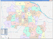 Rochester Metro Area Wall Map Color Cast Style