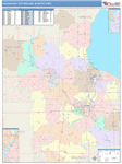 Saginaw Metro Area Wall Map Color Cast Style