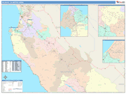 Salinas Metro Area Wall Map Color Cast Style