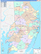 Salisbury Metro Area Wall Map Color Cast Style