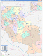 Spartanburg Metro Area Wall Map Color Cast Style