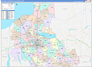 Syracuse Metro Area Wall Map Color Cast Style