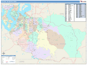 Tacoma Metro Area Wall Map Color Cast Style