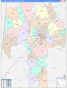 Tuscaloosa Metro Area Wall Map Color Cast Style