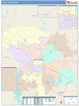 Tyler Metro Area Wall Map Color Cast Style