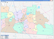 Valdosta Metro Area Wall Map Color Cast Style