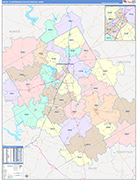 Waco Metro Area Wall Map Color Cast Style