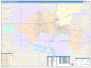 Wausau Metro Area Wall Map Color Cast Style