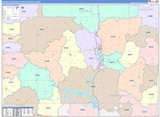 Wausau Metro Area Wall Map Color Cast Style