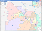 Yakima Metro Area Wall Map Color Cast Style