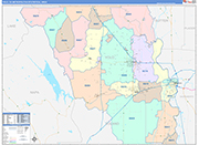 Yolo Metro Area Wall Map Color Cast Style