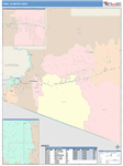Yuma Metro Area Wall Map Color Cast Style