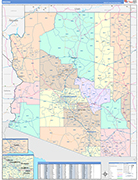 Arizona  Map Color Cast Style