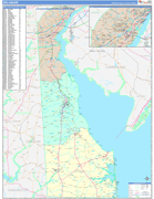 Delaware  Map Color Cast Style