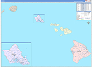 Hawaii  Map Color Cast Style