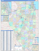 Illinois  Map Color Cast Style