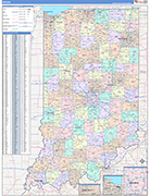 Indiana  Map Color Cast Style