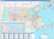 Massachusetts  Map Color Cast Style