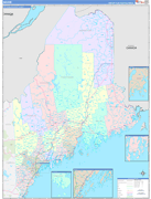 Maine  Map Color Cast Style