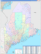 Maine  Map Color Cast Style