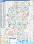 Mississippi  Map Color Cast Style
