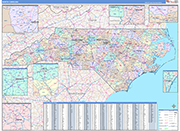 North Carolina  Map Color Cast Style