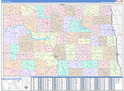 North Dakota  Map Color Cast Style